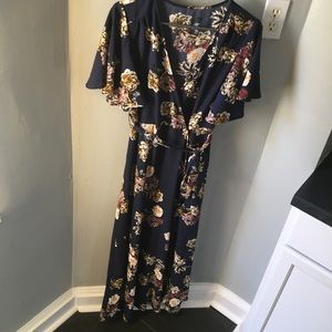 Maxi floral wrap dress